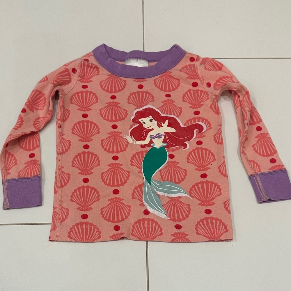 Disney x Hanna Andersson top Mermaid Long Sleeve Shirt with Shell Pattern 18/24m